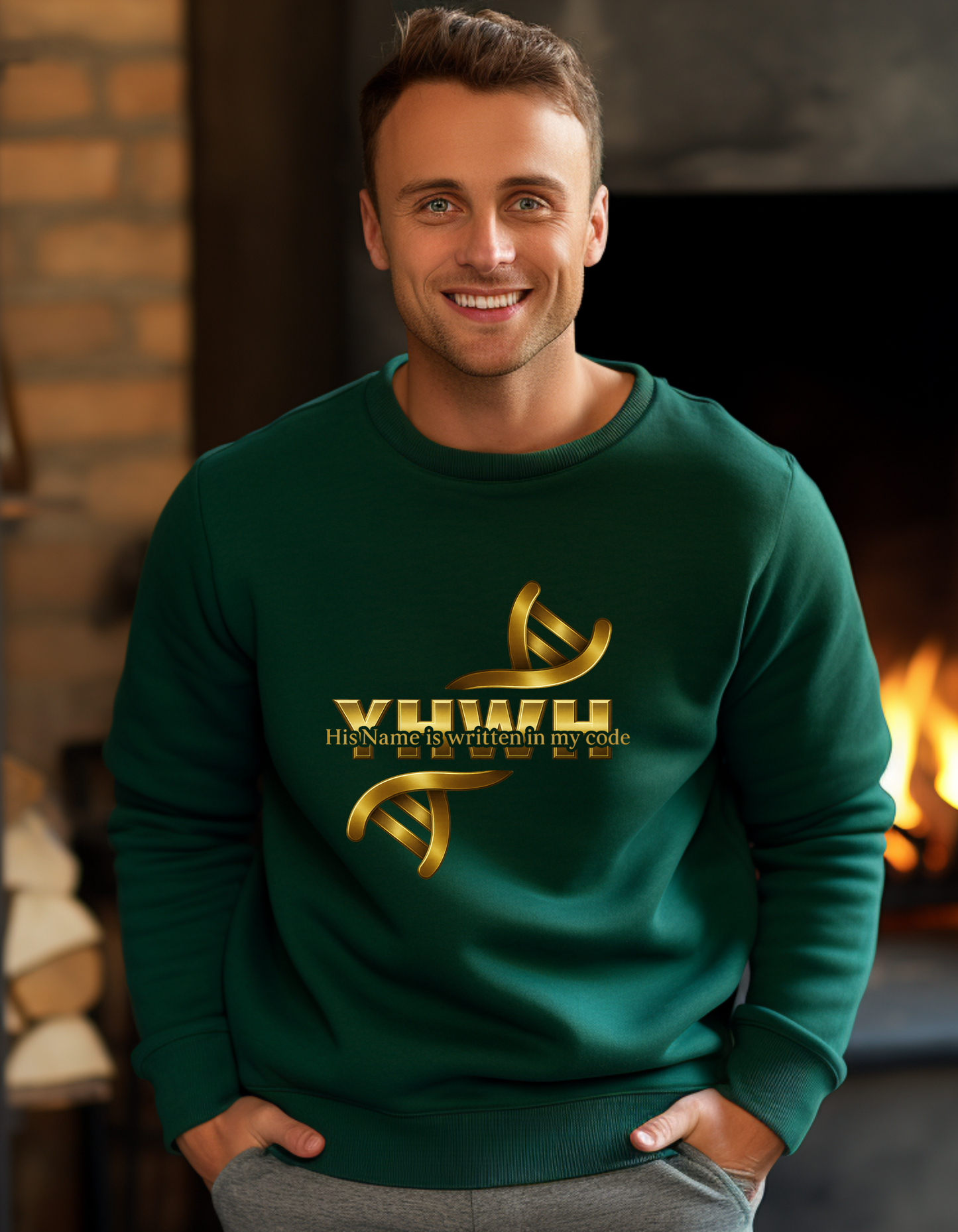 YHWH – His Name Is Written in My Code | Christian DNA Design Tee