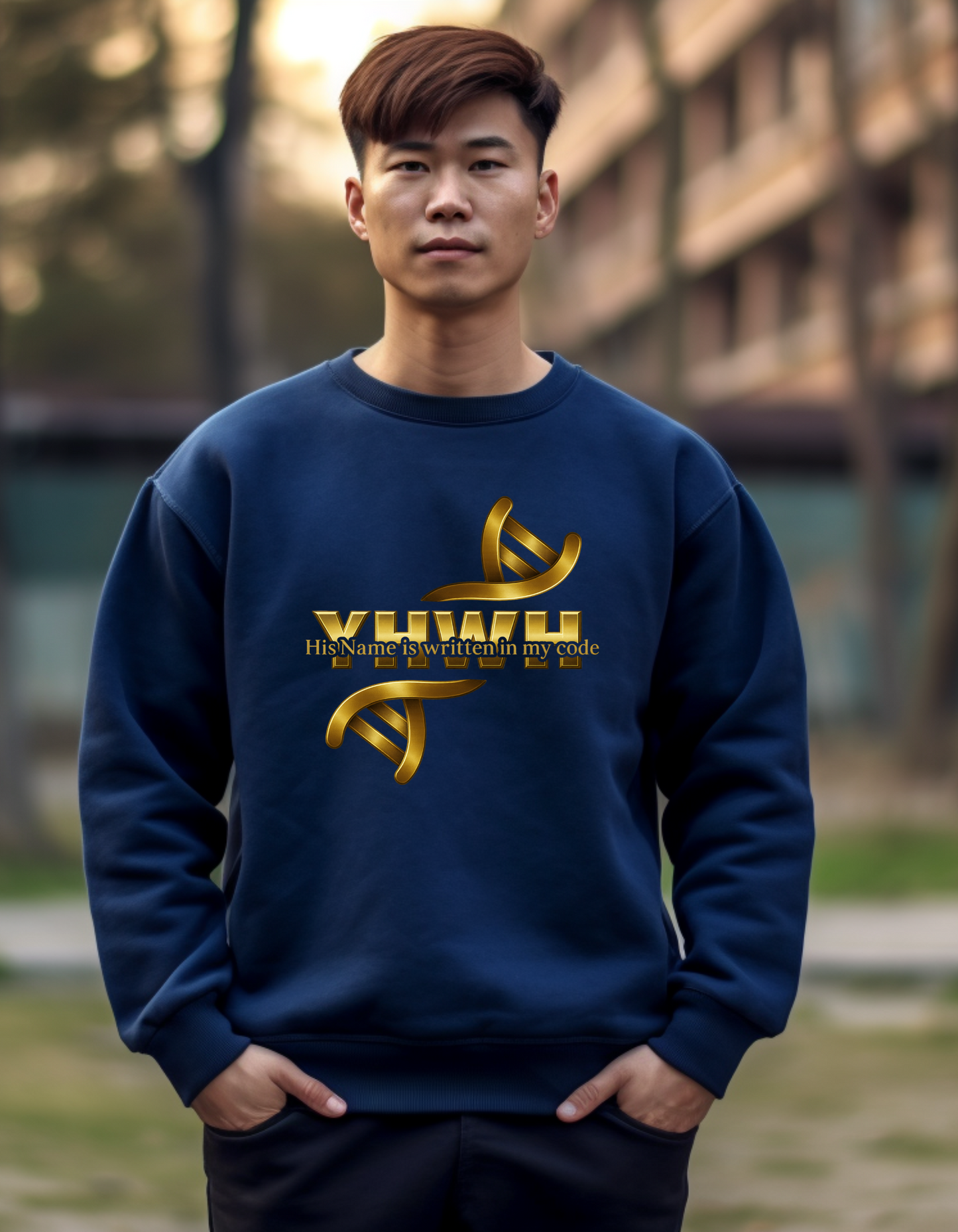 YHWH – His Name Is Written in My Code | Christian DNA Design Tee