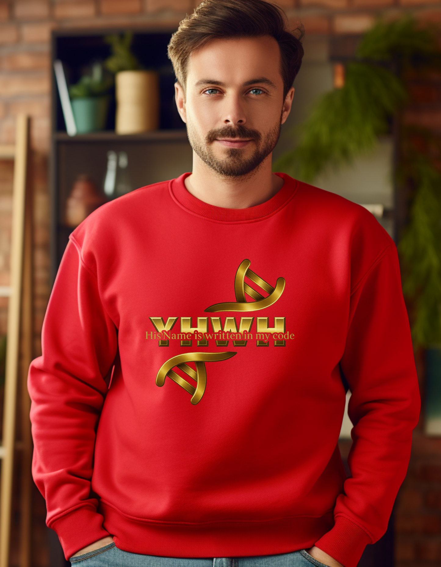 YHWH – His Name Is Written in My Code | Christian DNA Design Tee