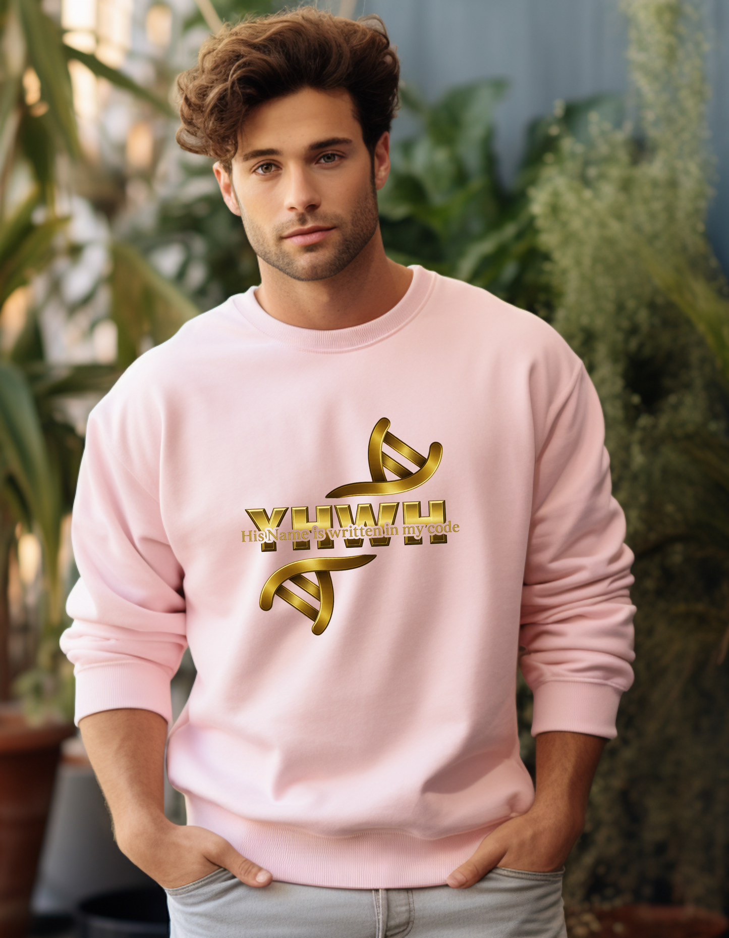 YHWH – His Name Is Written in My Code | Christian DNA Design Tee